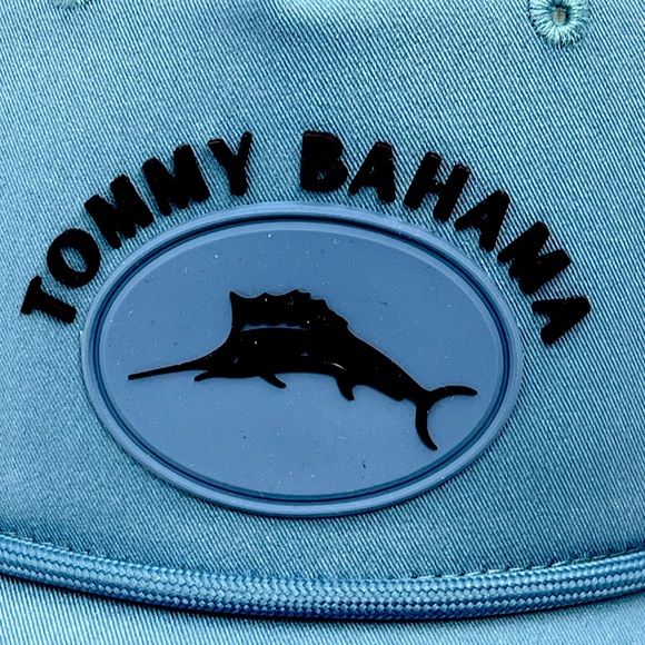 TOMMY BAHAMA CAP/HAT, 3D MARLON FISH & TOMMY LOGO IN RUBBER, BLUE WITH TAN MESH - Picture 5 of 13